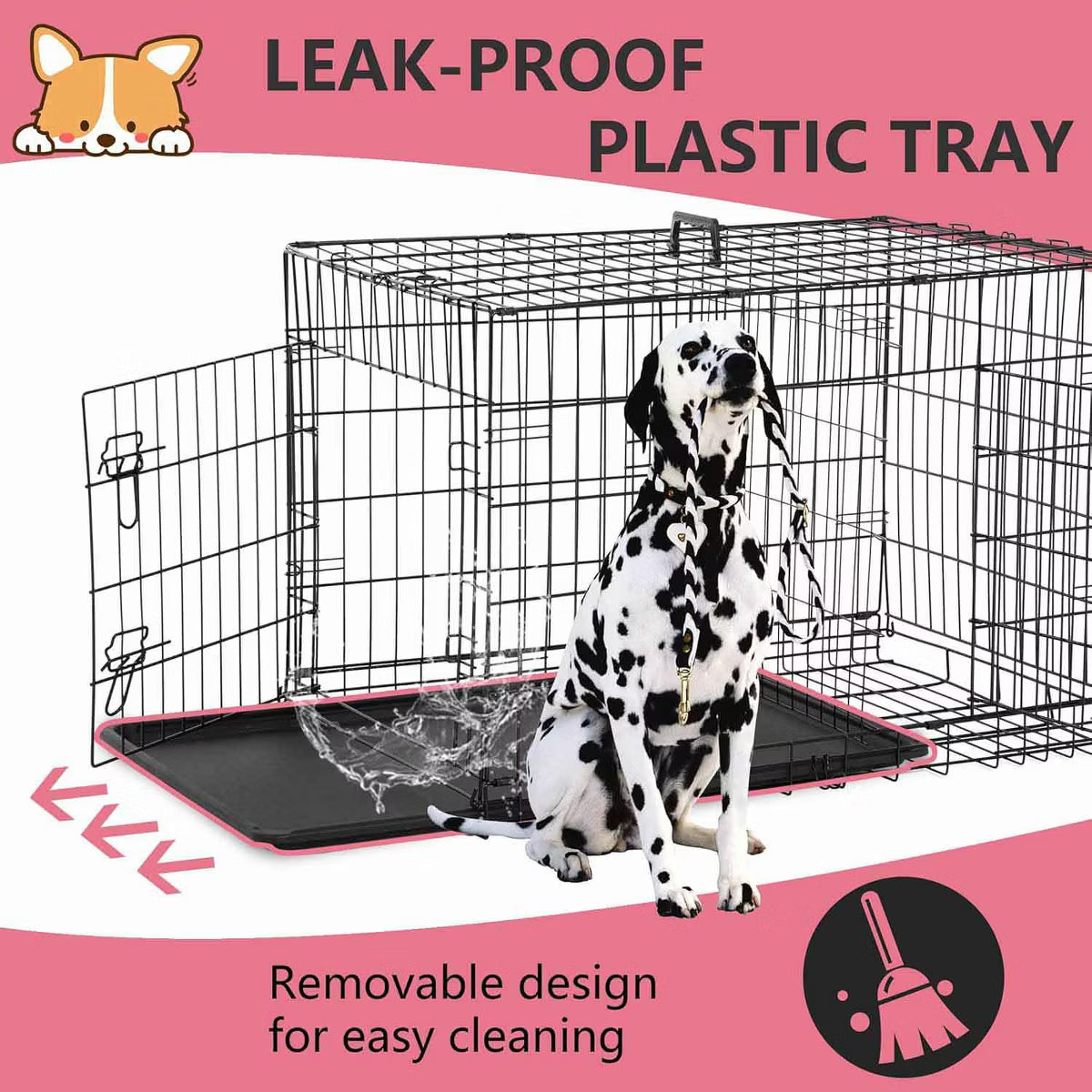 Extra Large Dog Crate Dog Kennel Cage with Double Door