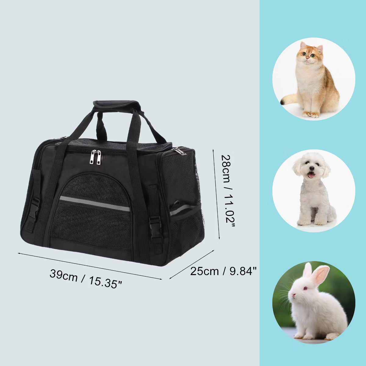 Dog Carrier Cat Carrier Black 1 Pc