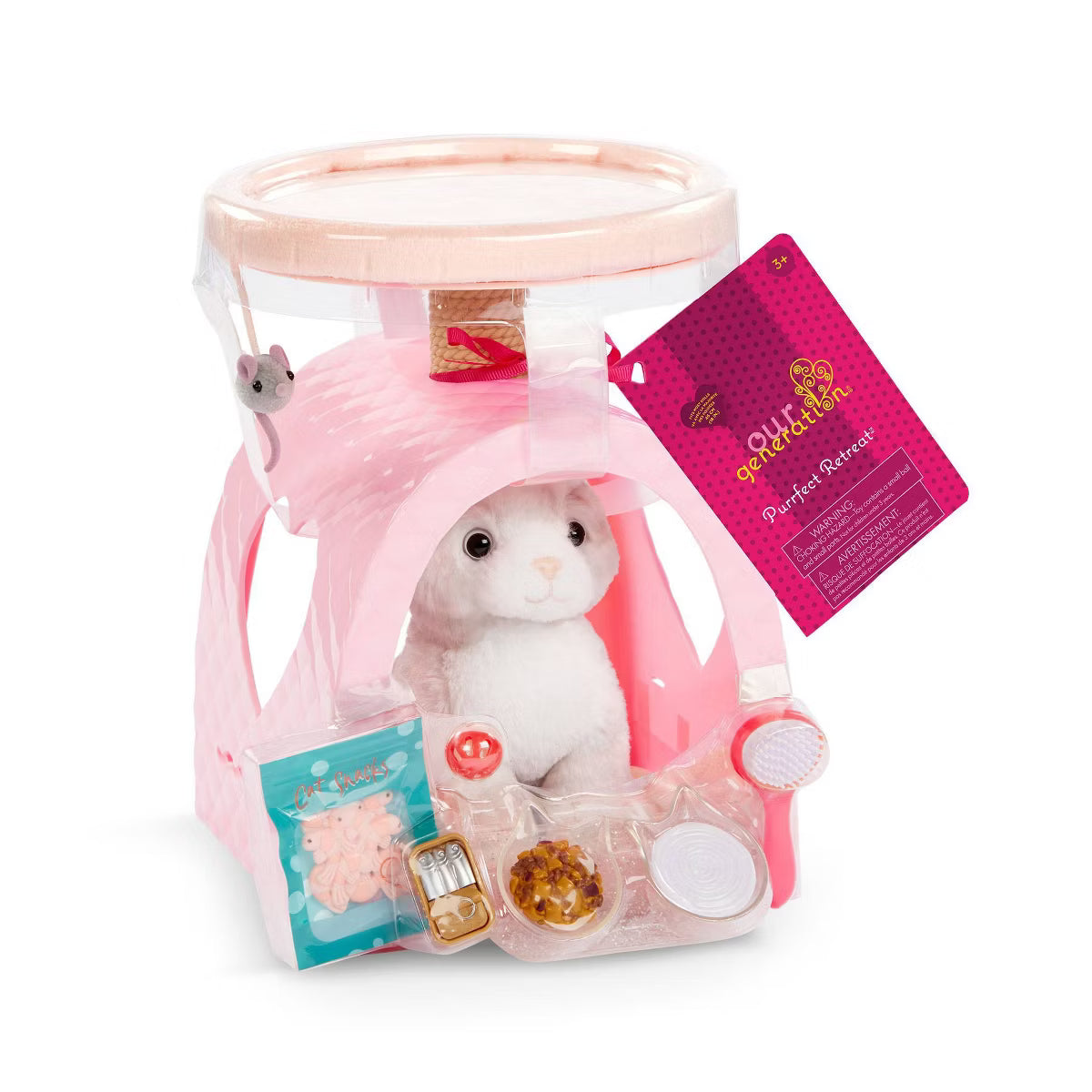 Purrfect Retreat Pink Cat House Tree Condo with Bed,