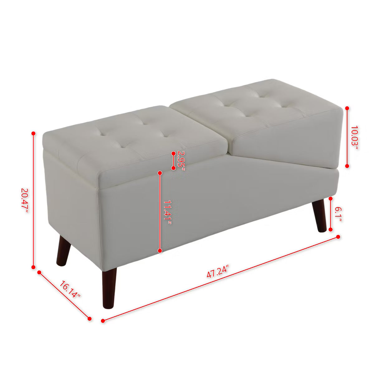 Pawridge 2-in-1 Split Foldable Pet Ramp Ottoman with Storage