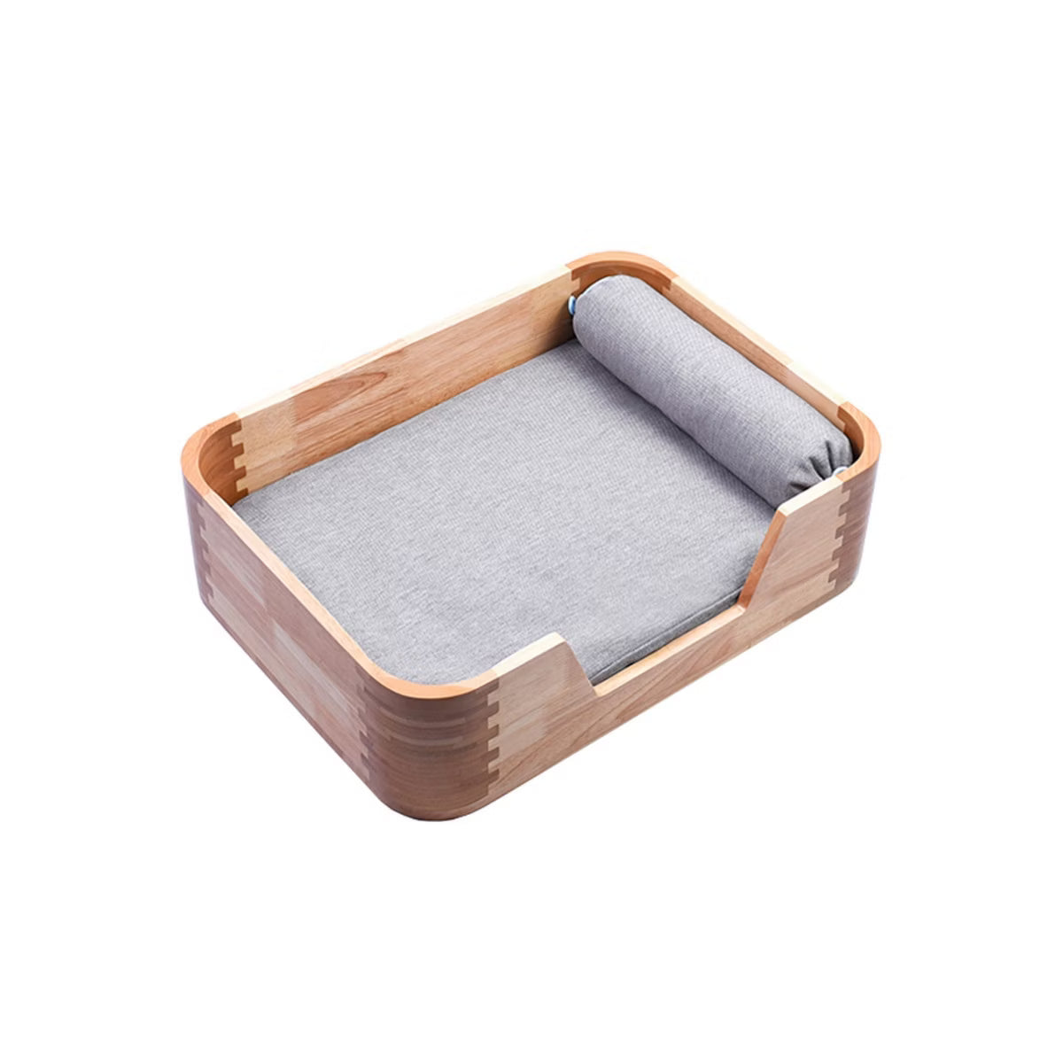 Solid Wood & Bamboo Cat Bed – Modern Elevated Cat Bed
