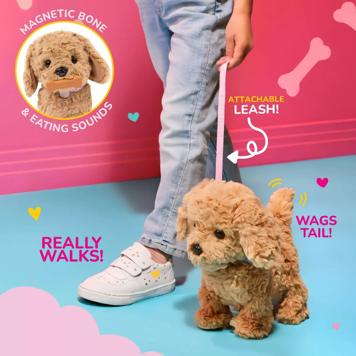 Playful Paws Goldendoodle Puppy Walking & Barking Electronic Interactive Pet Dog Plush