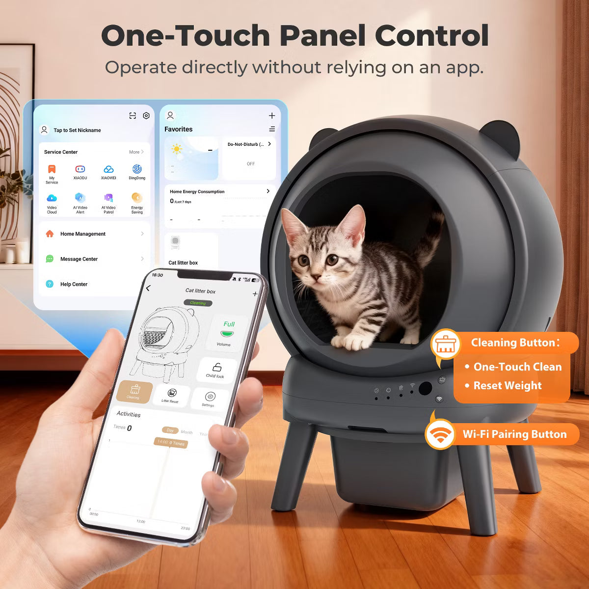 Self Cleaning Litter Box with App Control