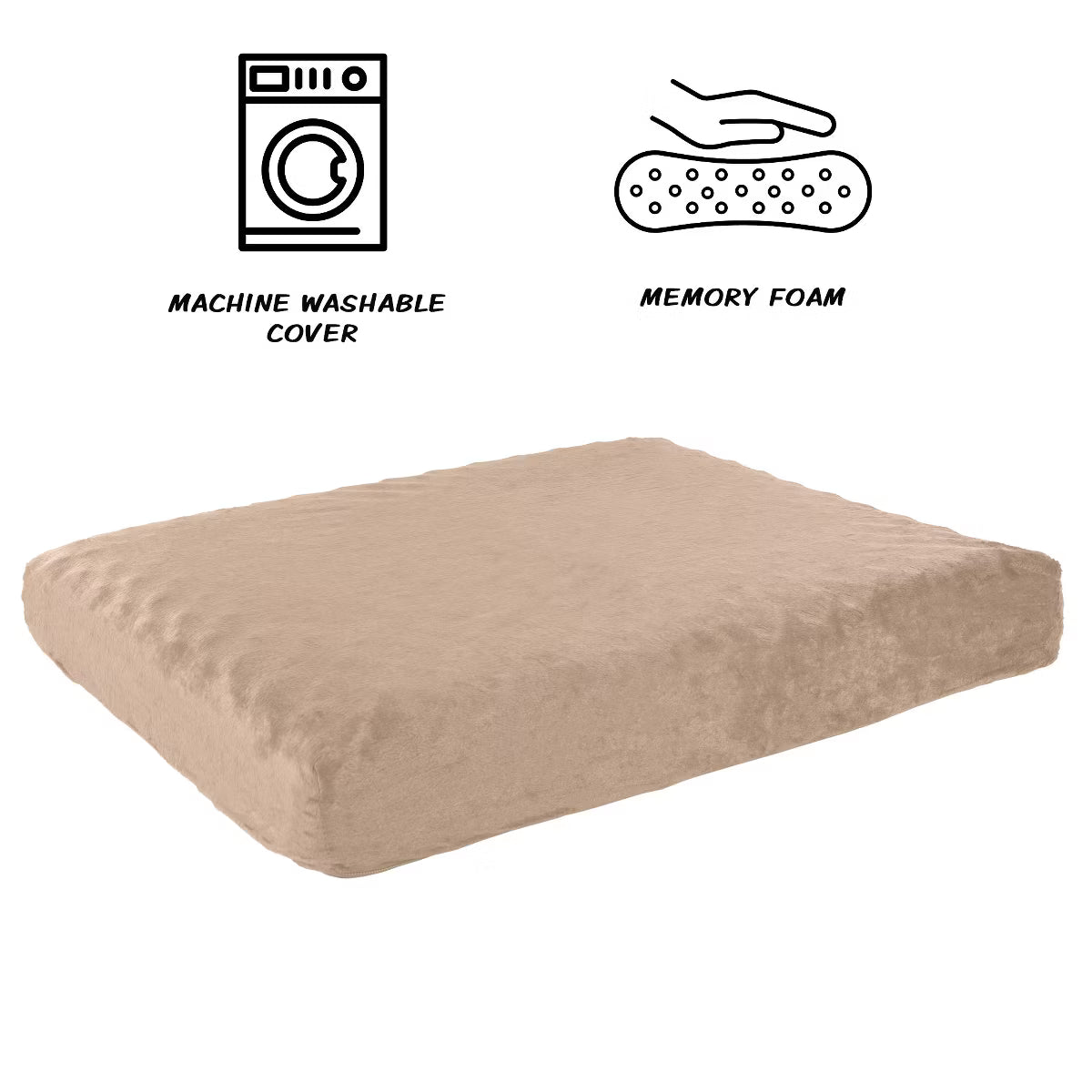 Orthopedic Memory Foam Dog Bed - Tan