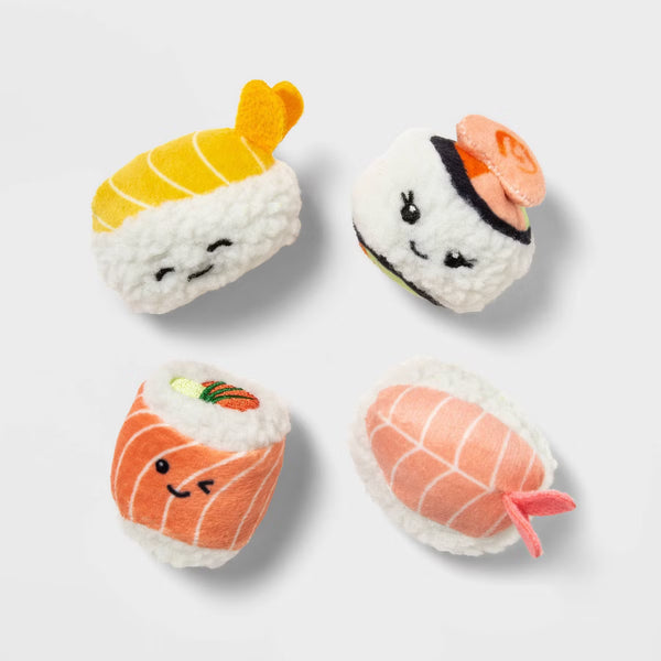 Sushi Cat Toys, Plush Kicker Toys 4 Pack
