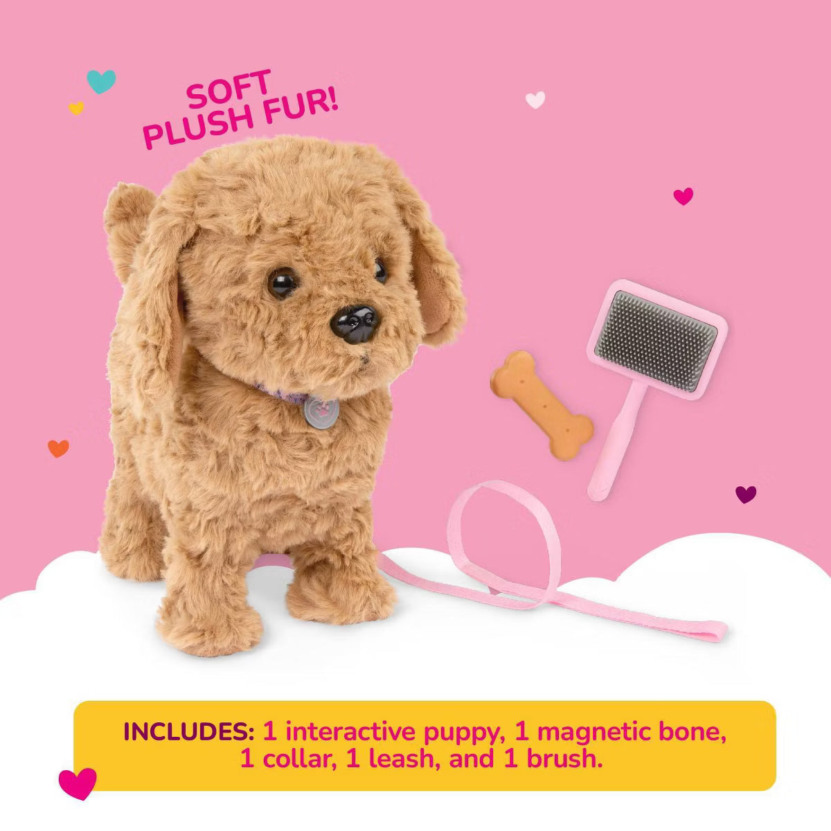 Playful Paws Goldendoodle Puppy Walking & Barking Electronic Interactive Pet Dog Plush