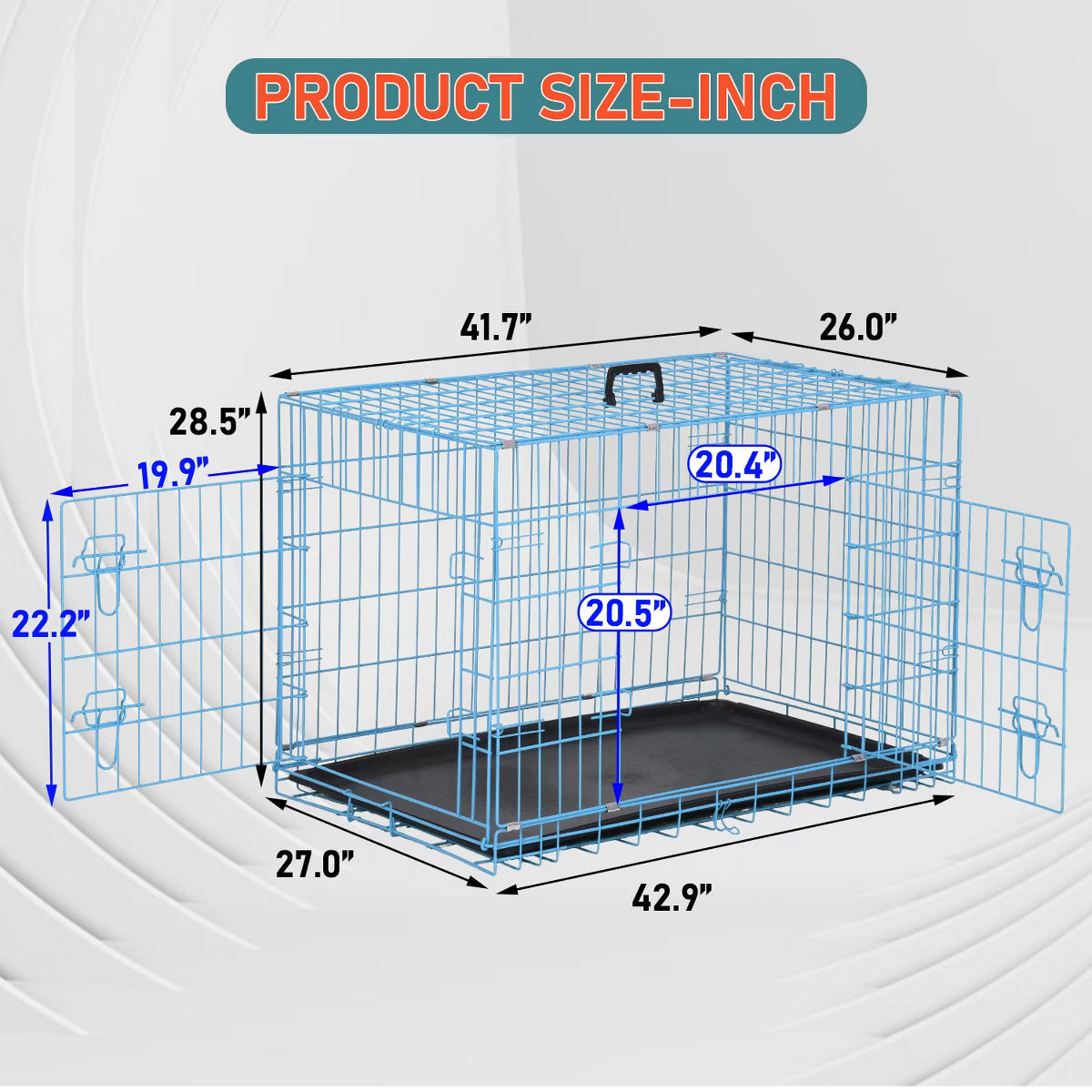 36in Dog Crates for Dogs Folding Mental Wire Crates Dog Kennels Pet Crate with Removable Tray and Handle,