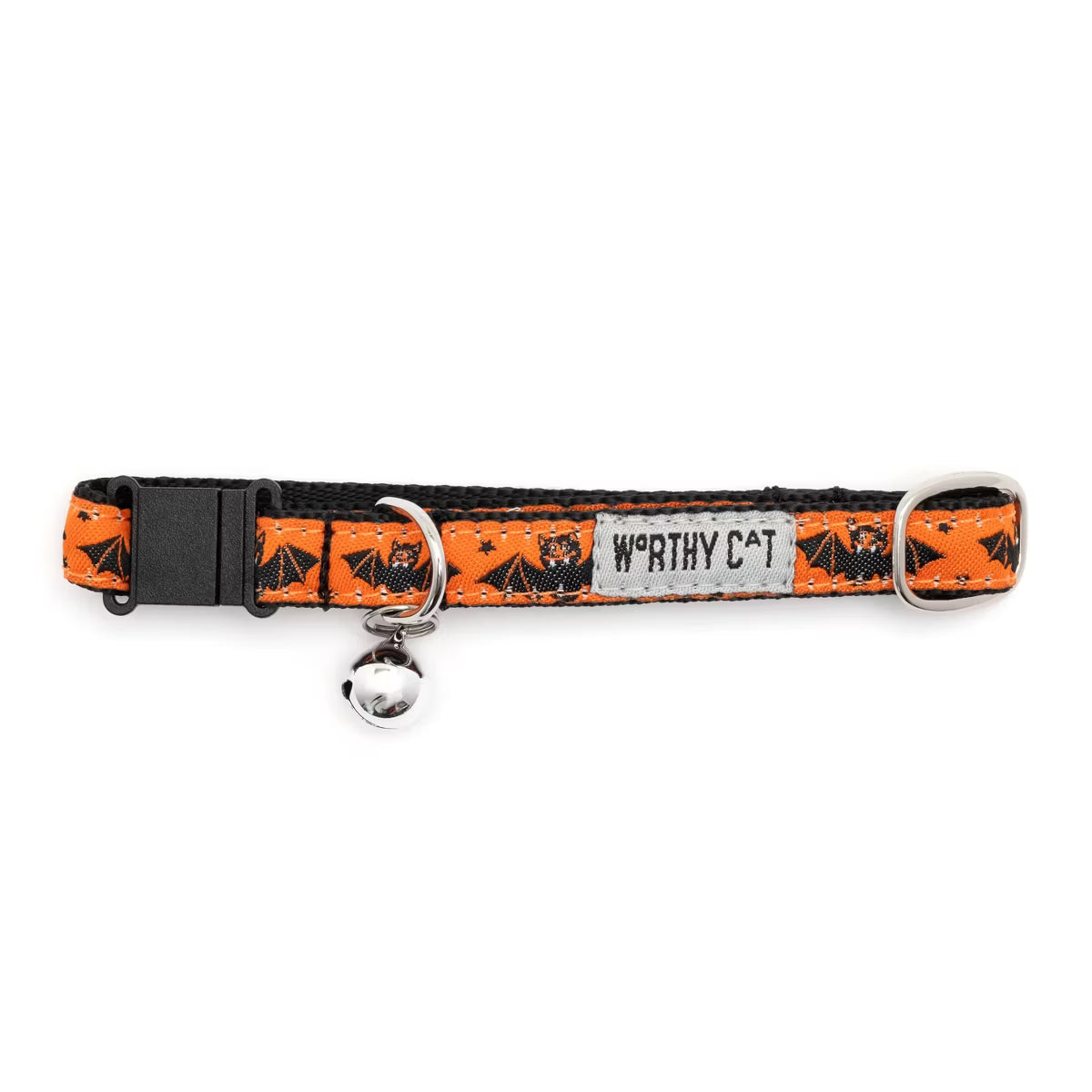 Batty Adjustable Halloween Cat Collar Orange