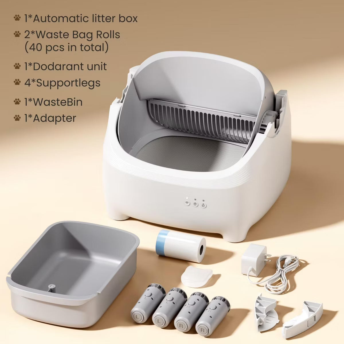 -Cleaning Cat Litter Box with App Control And Safety Sensors