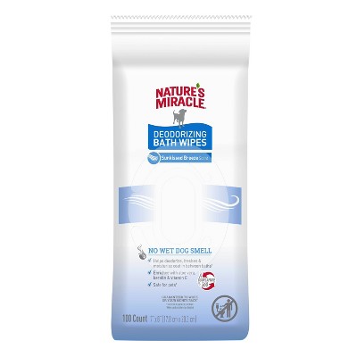 Nature's Miracle deodorizing bath dog wipes