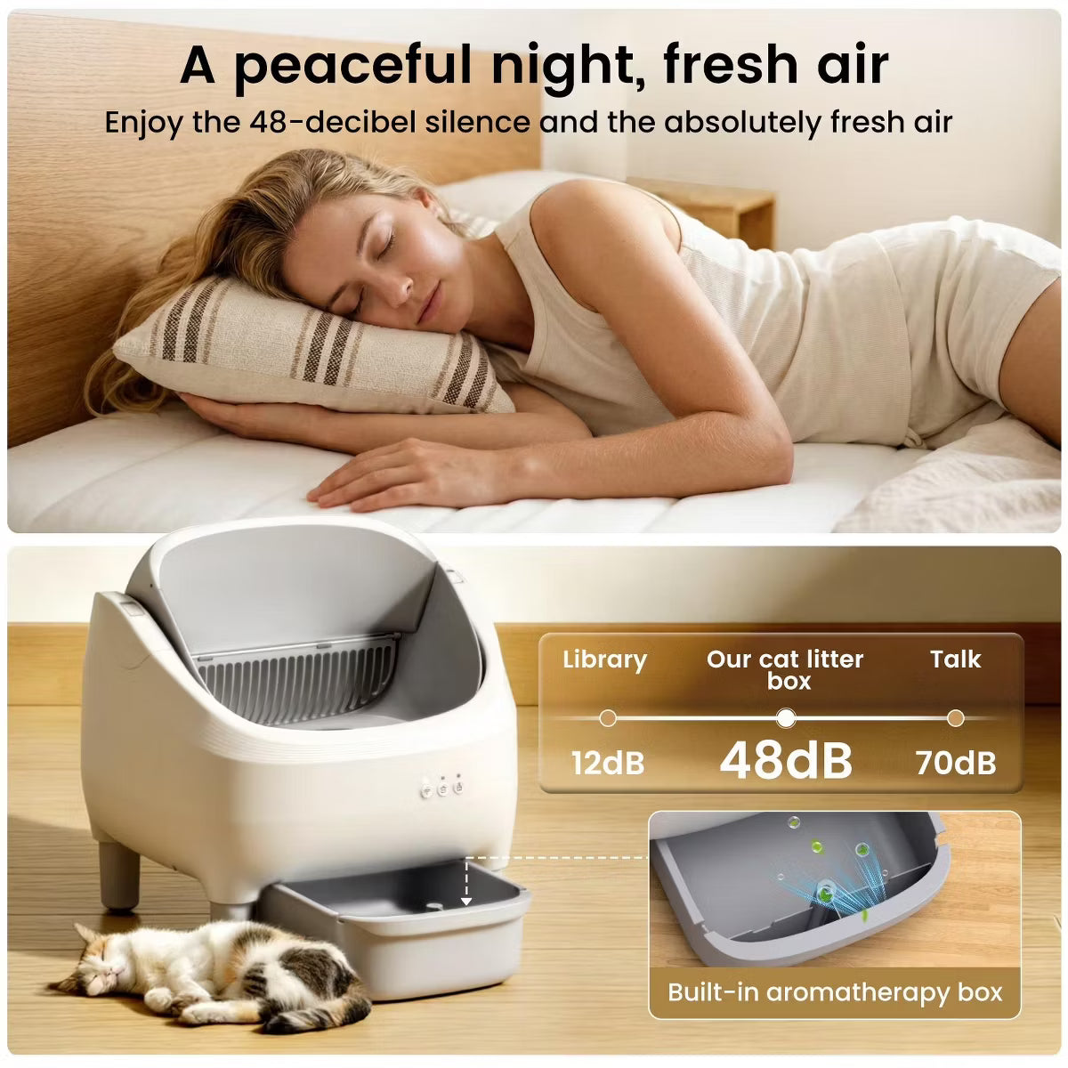 -Cleaning Cat Litter Box with App Control And Safety Sensors