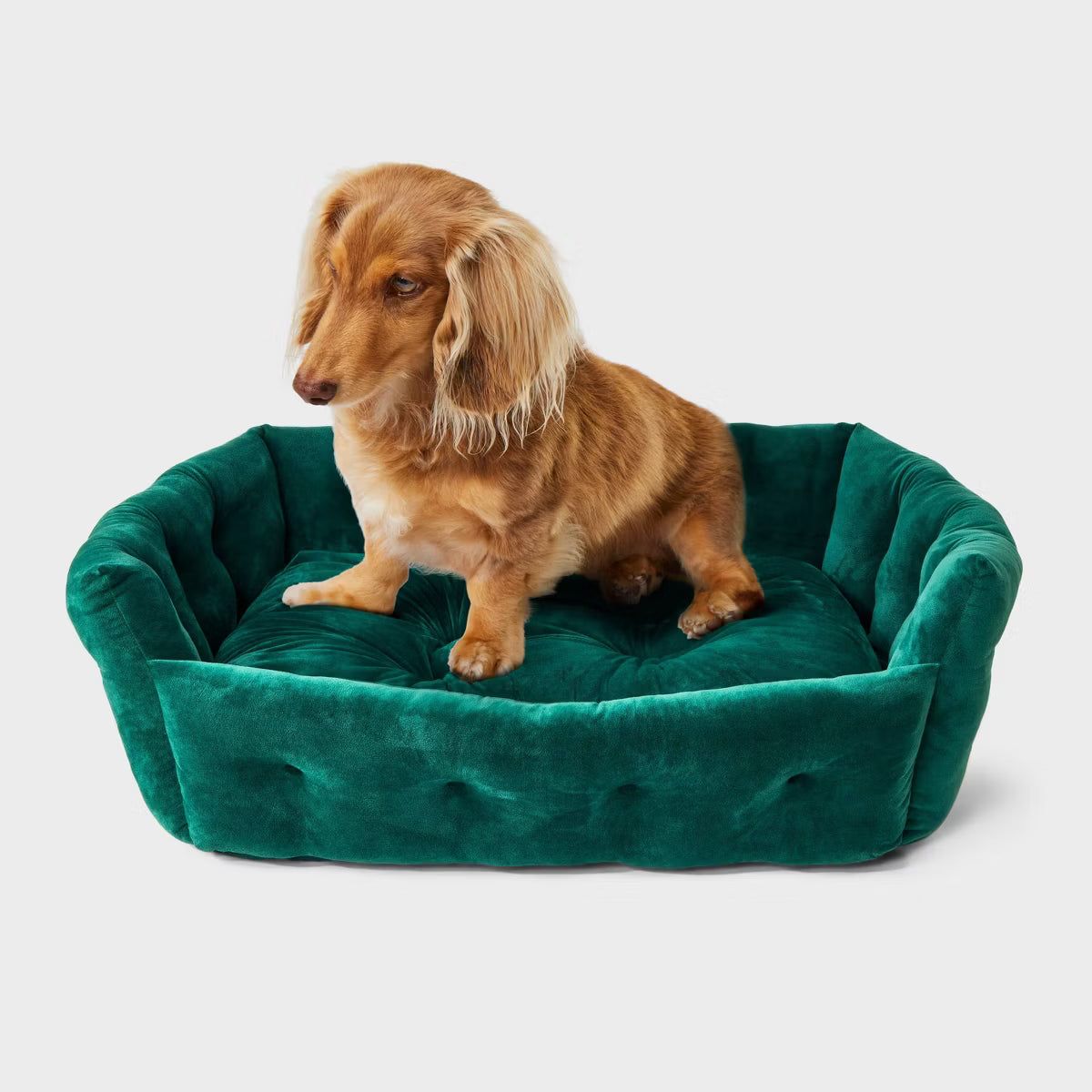 Velvet Cushion Dog Bolster Bed