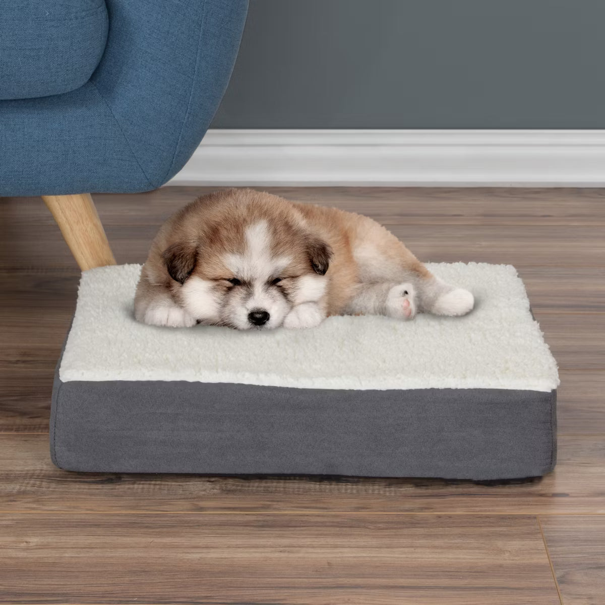Orthopedic Dog Bed - 2-Layer Memory Foam Crate Mat with Machine Washable Cover