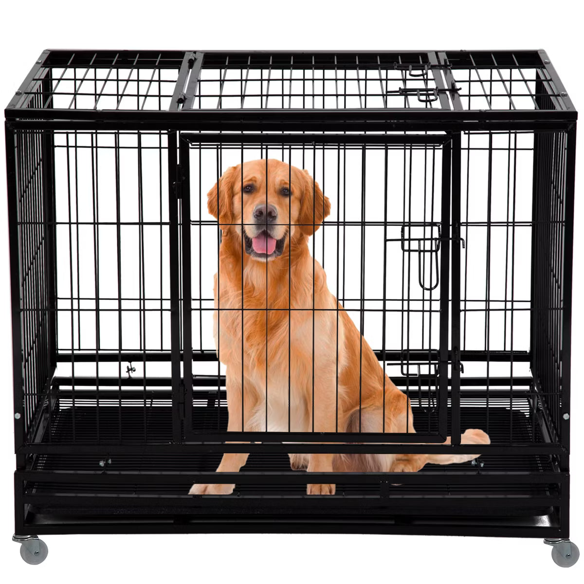 42 Inch Dog Crate Heavy Duty Dog Kennel Indoor Outdoor