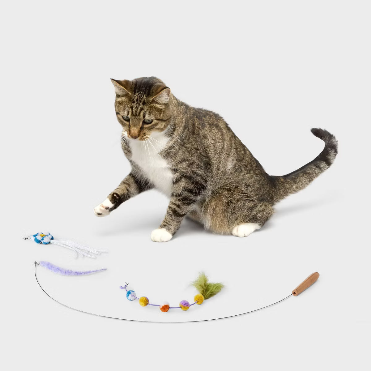 Figural Wire Wand Teaser Cat Toy 3 Piece