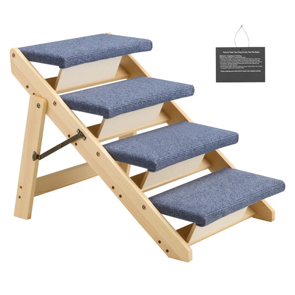 4-Step Dog Stairs for Beds, Sofa & Cars, 150 lbss Load Capacity,