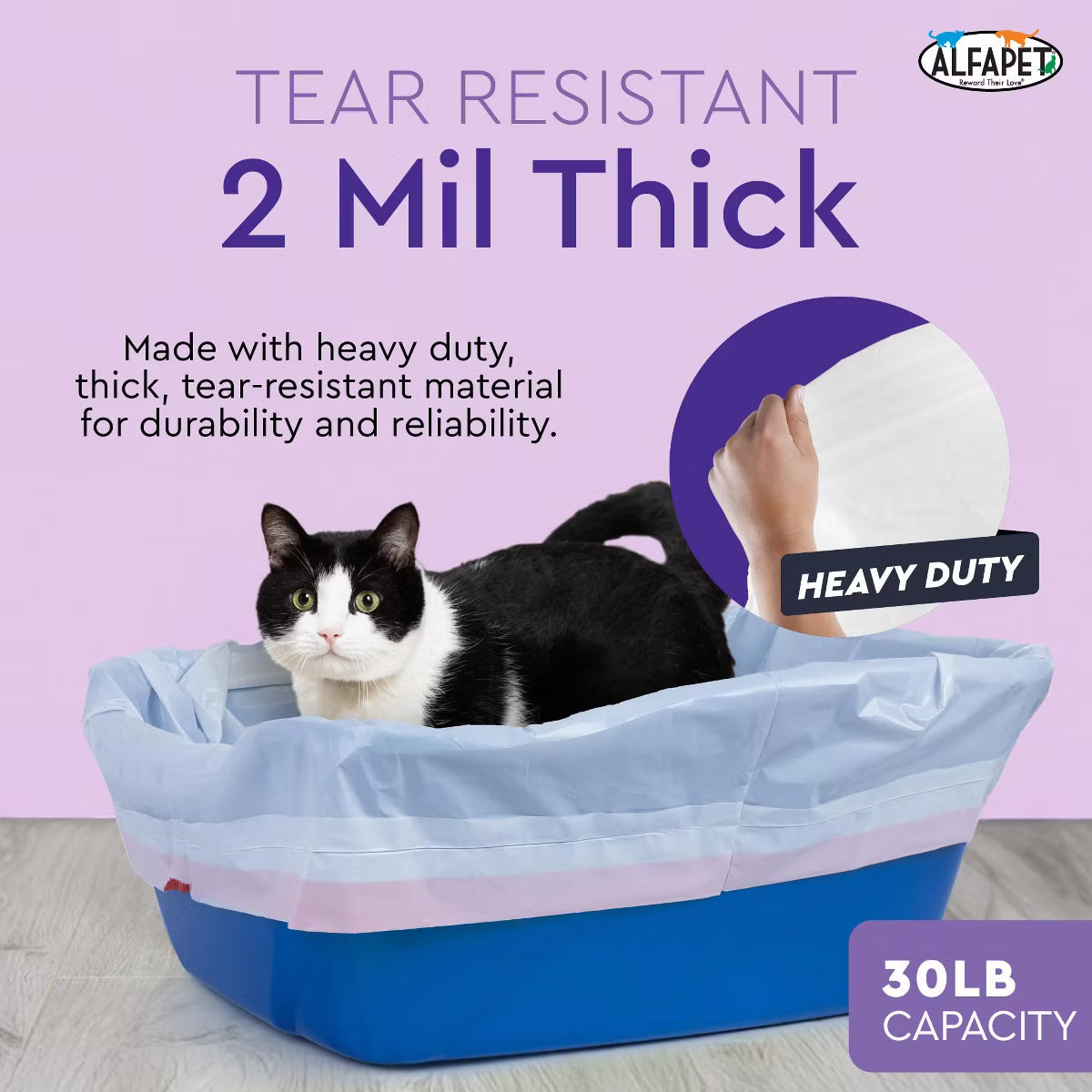 Cat Litter Box Liners Alfapet Heavy Duty Flat Bottom
