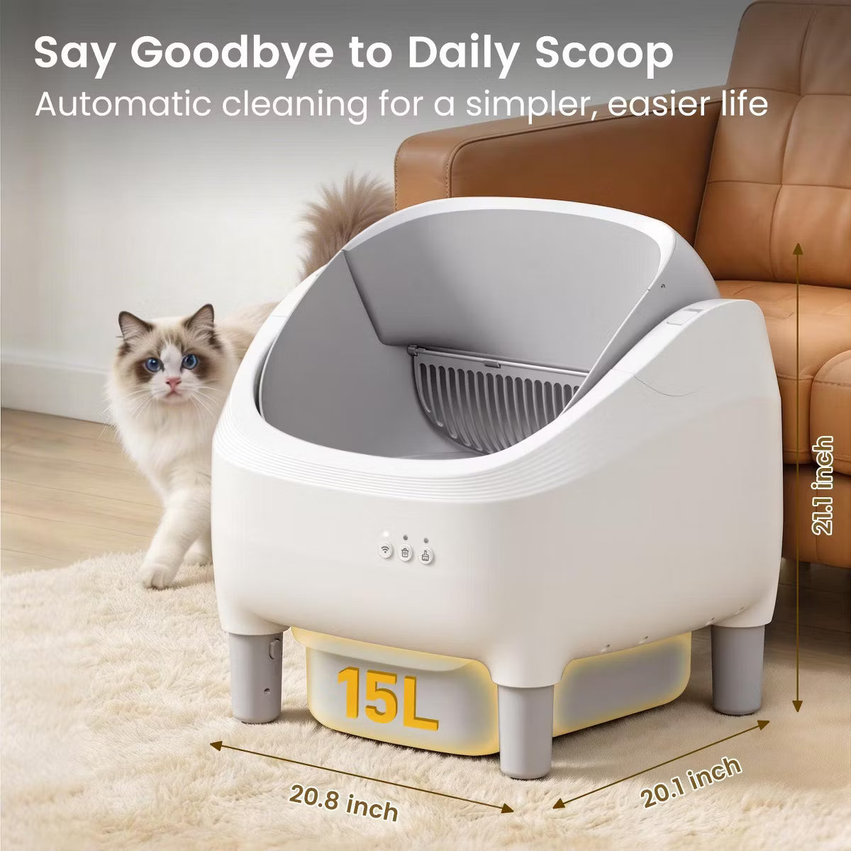 -Cleaning Cat Litter Box with App Control And Safety Sensors