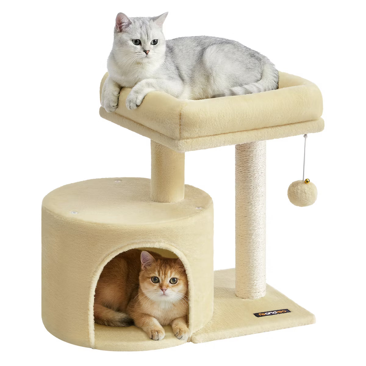Cat Tree Tower with Sisal Scratching Post, Cat Condo with Padded Perch,