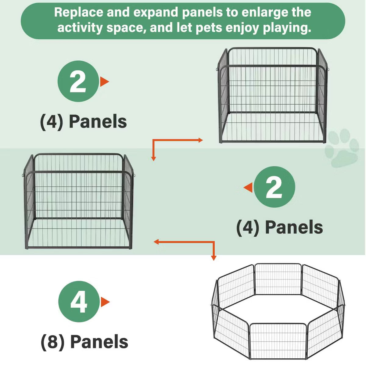 24 Inch Height, Indoor/Outdoor Folding Metal Portable Puppy Exercise Pen