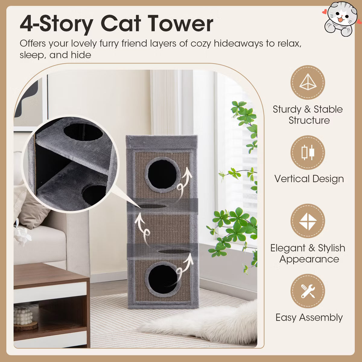 Cat Condo with Scratching Posts