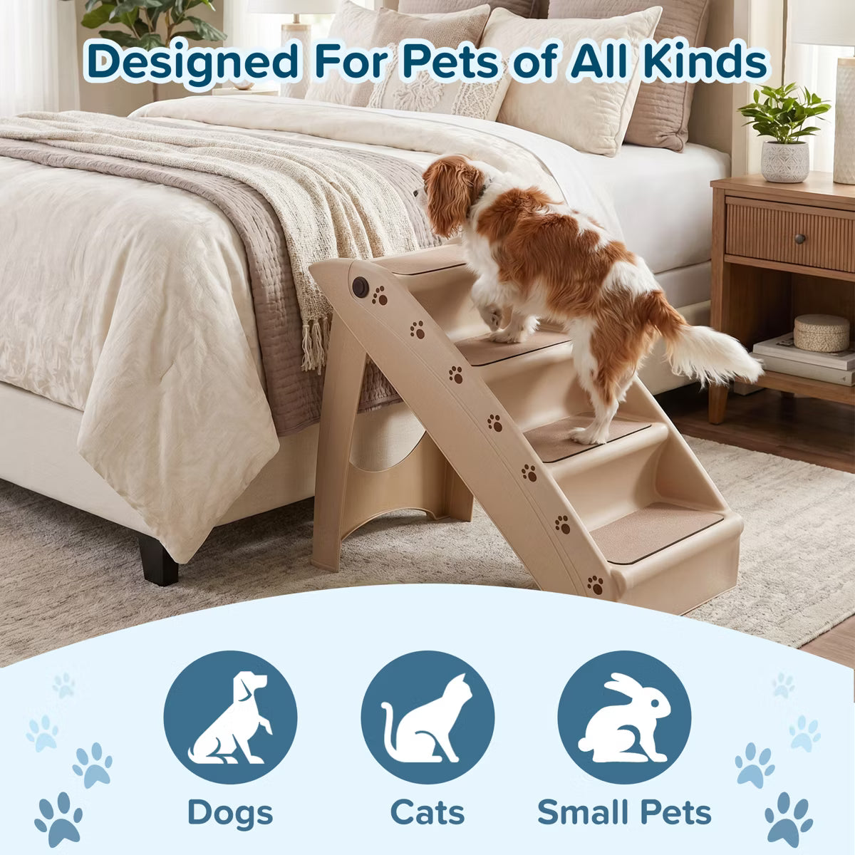 Pet Adobe 4-Step Folding Pet Stairs - 22.5" x 15" x 19.5"