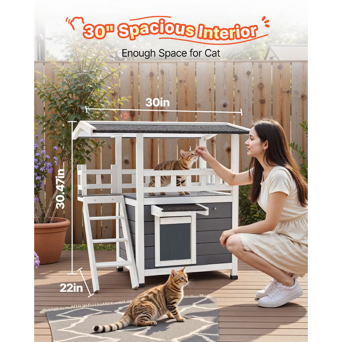 Outdoor Cat House Gray