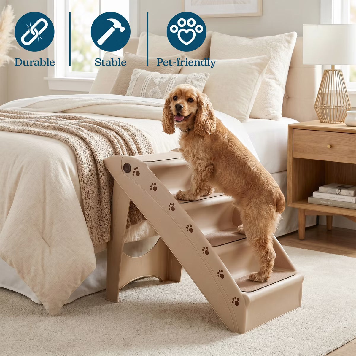 Pet Adobe 4-Step Folding Pet Stairs - 22.5" x 15" x 19.5"