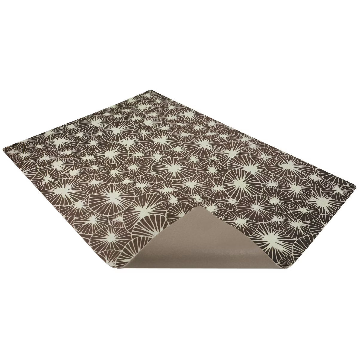 Cat Litter Trapping Mat Flowers Gray
