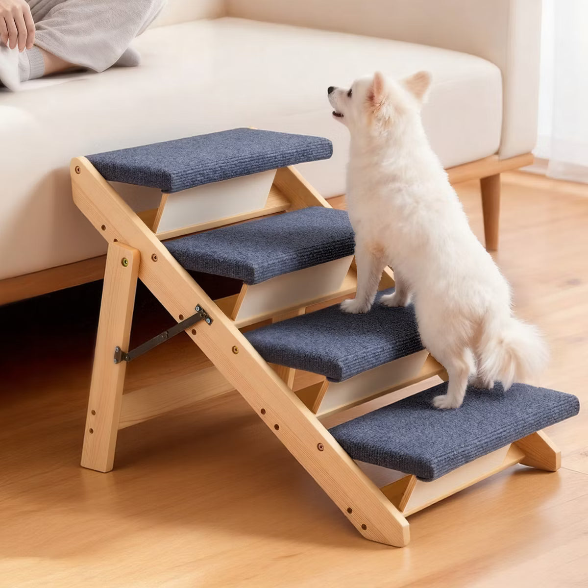 4-Step Dog Stairs for Beds, Sofa & Cars, 150 lbss Load Capacity,