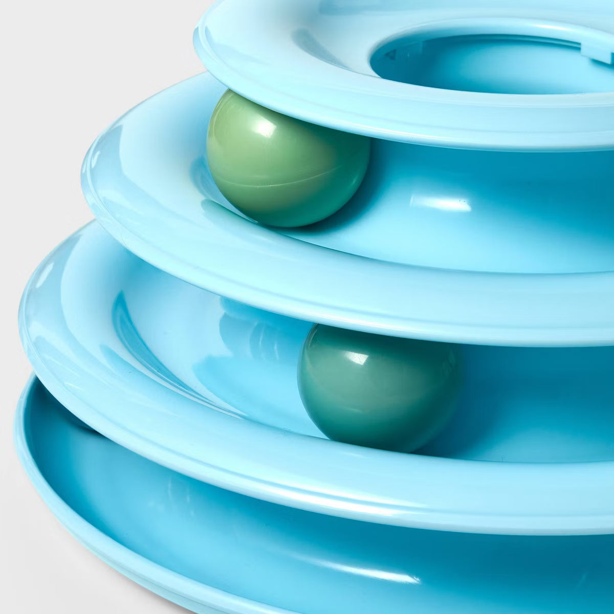 3 Layer Trackball Interactive Cat Toy Blue