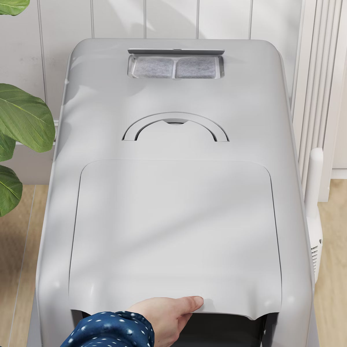 Stainless Steel Cat Litter Box, Extra Large 2 in 1 Kitty Litter Box with Removable Lid, Scoop,