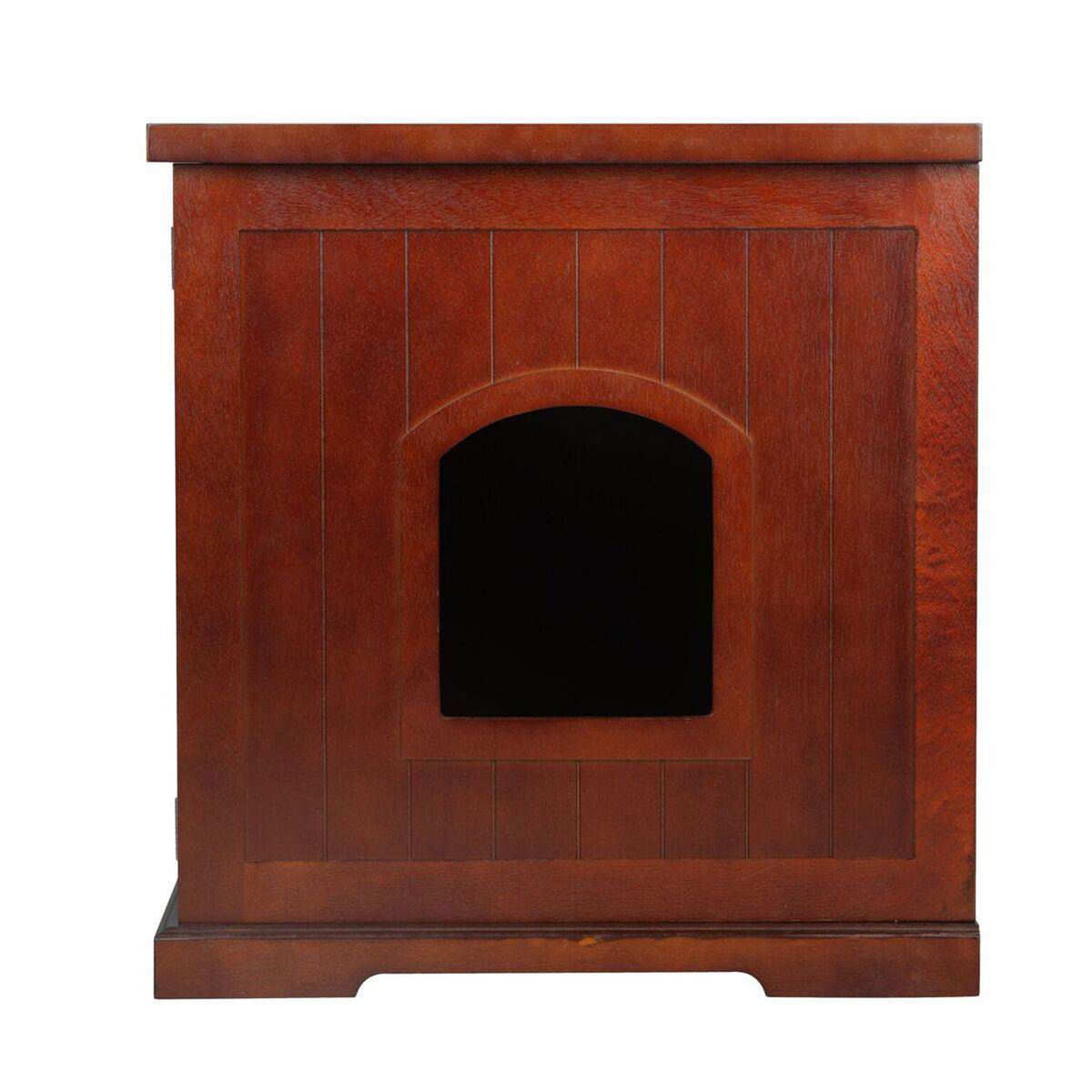 Pet Cat Washroom Bench with Removable Partition Wa
