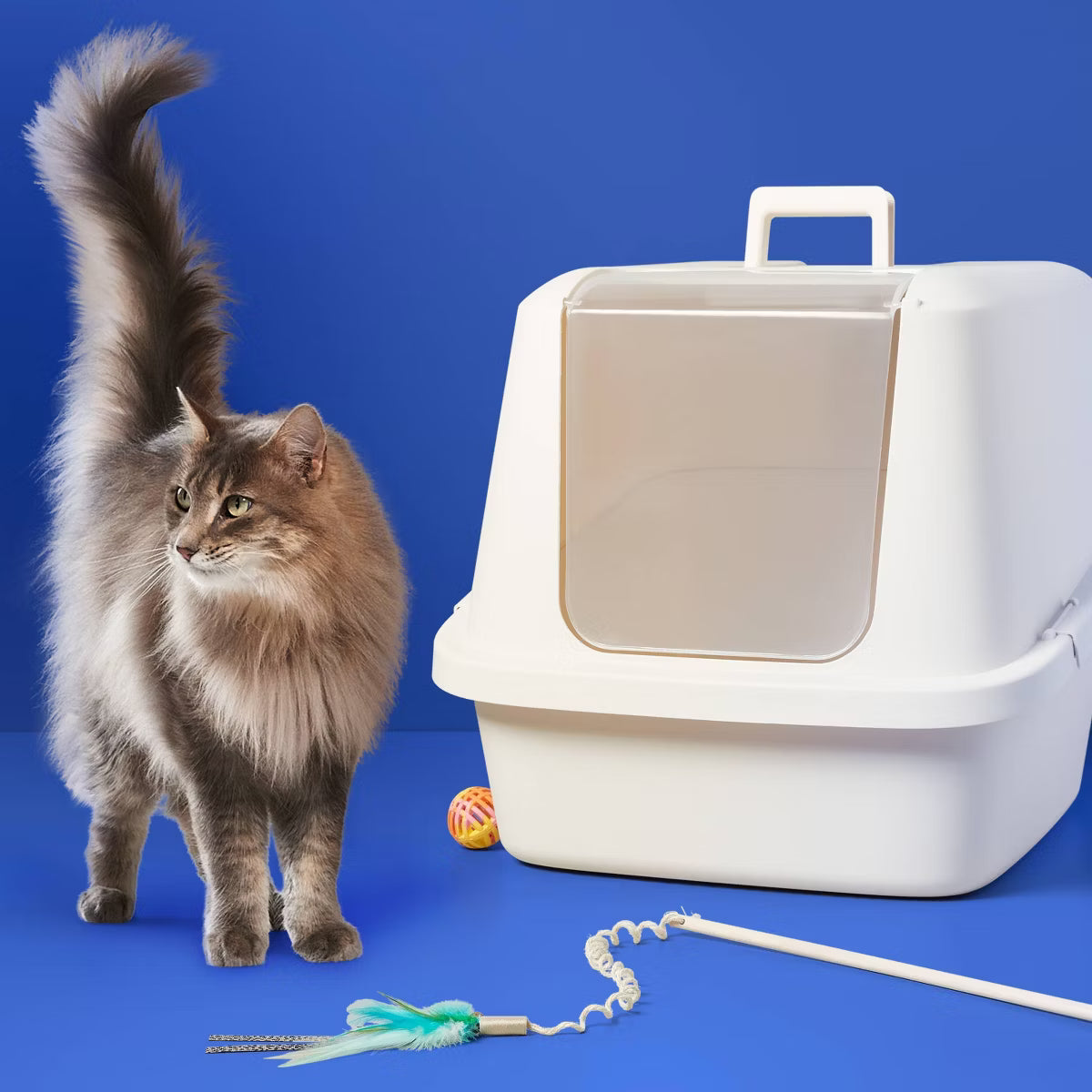 Enclosed Cat Litter Box - Gray - XL
