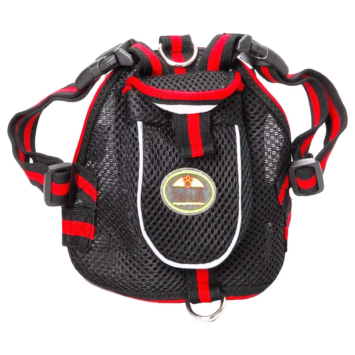 Pocket Bark Reflective Adjustable Fashion Pet Dog Harness with Velcro Pouch and Dual Harness Rings