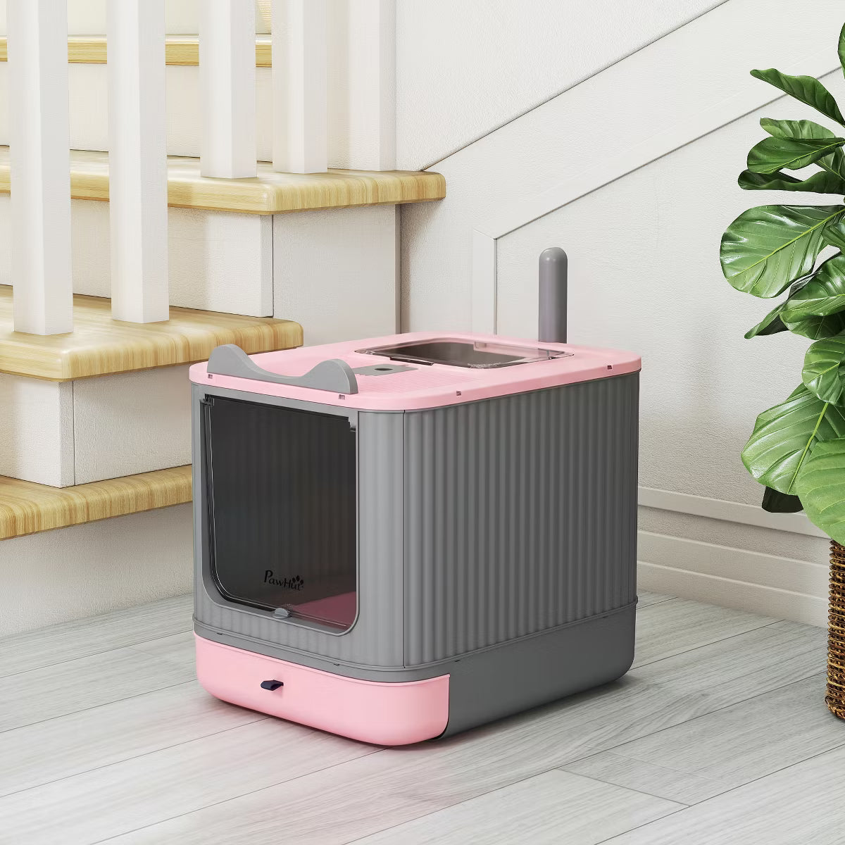 Cat Litter Box with Lid, Enclosed Litter Box for Medium Cats