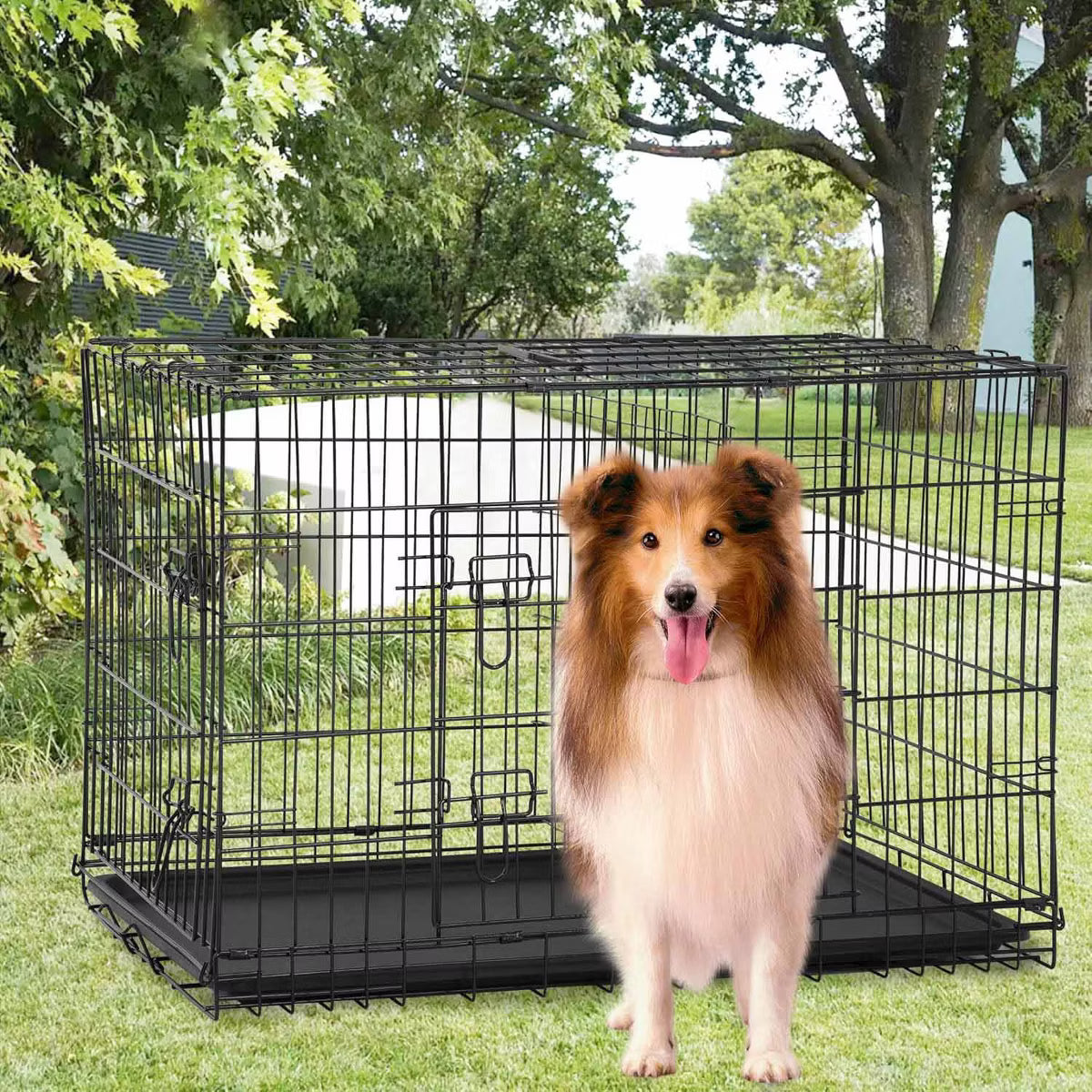 Extra Large Dog Crate Dog Kennel Cage with Double Door