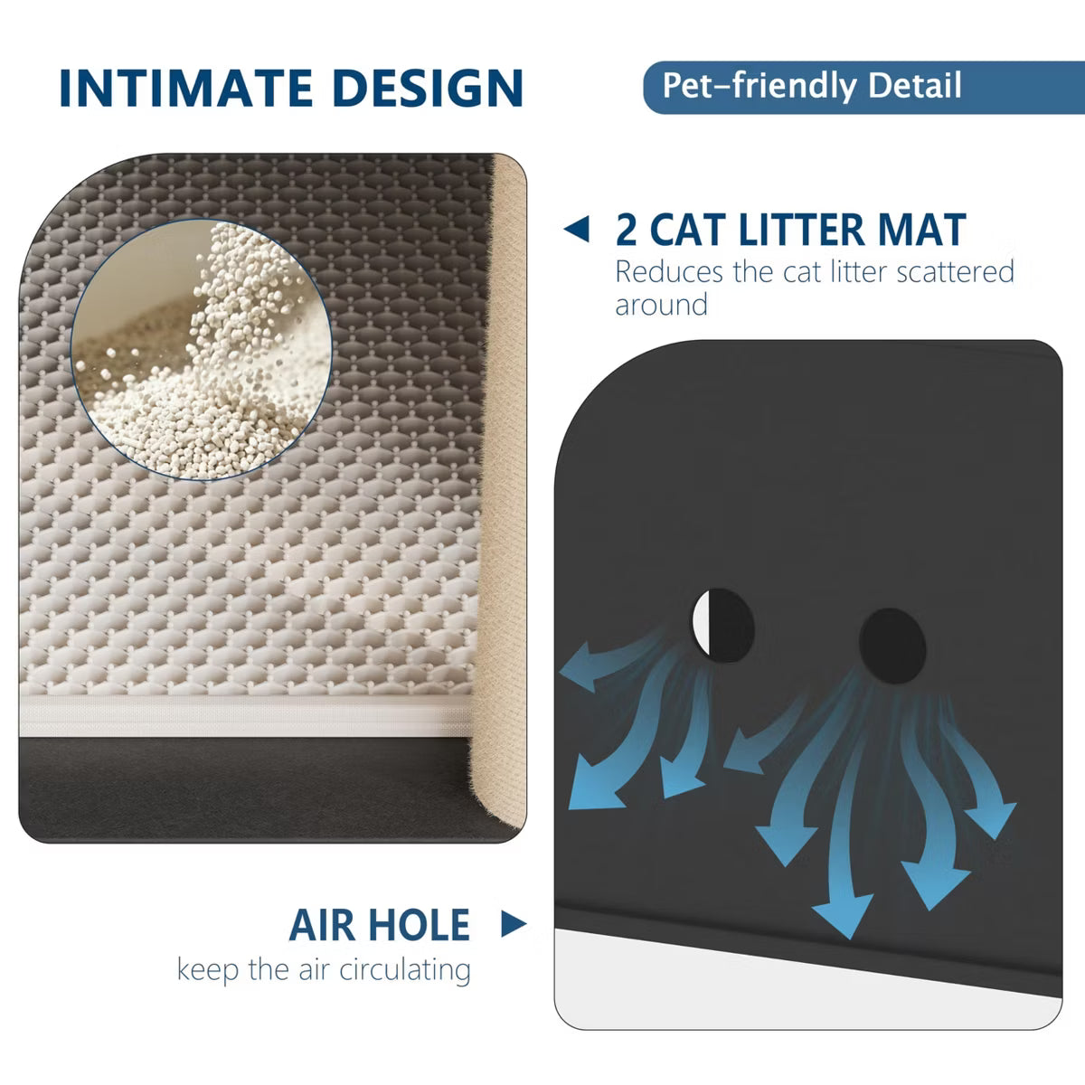 Cat Litter Box Enclosure Furniture for 2 Cats, Hidden Litter Box,