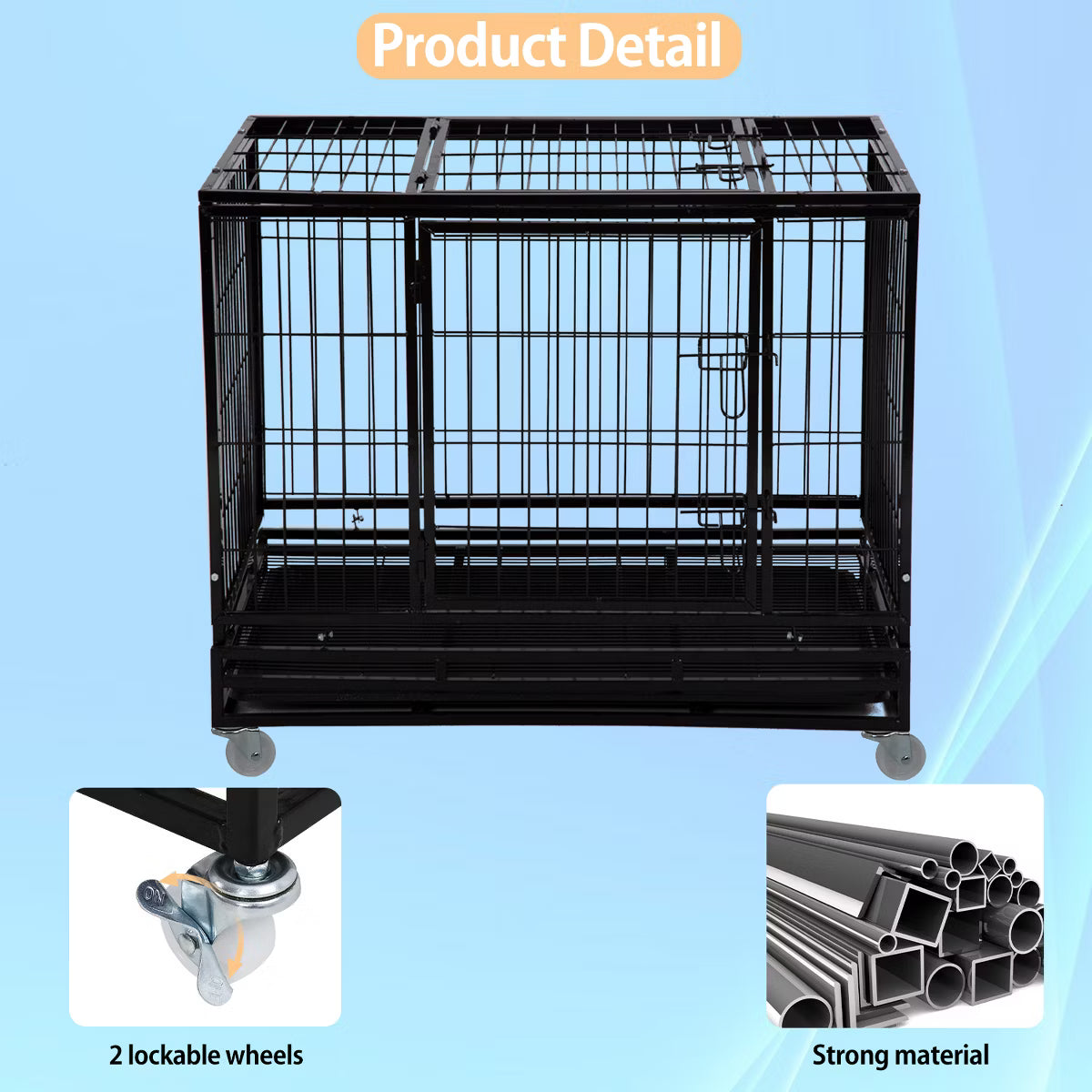 42 Inch Dog Crate Heavy Duty Dog Kennel Indoor Outdoor