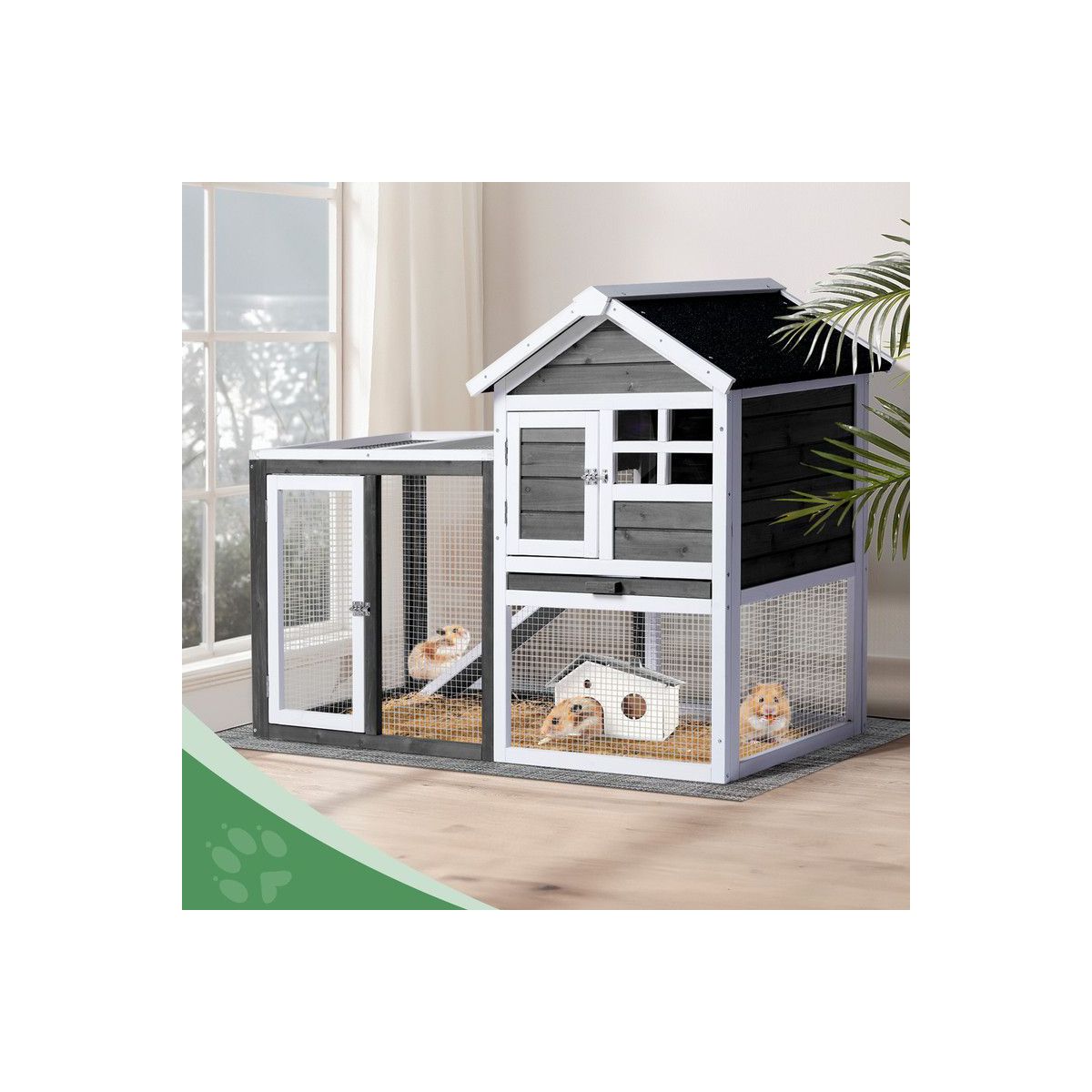 Chicken House with Leakproof Pull-Out Tray and UV-Resistant Roof Panel