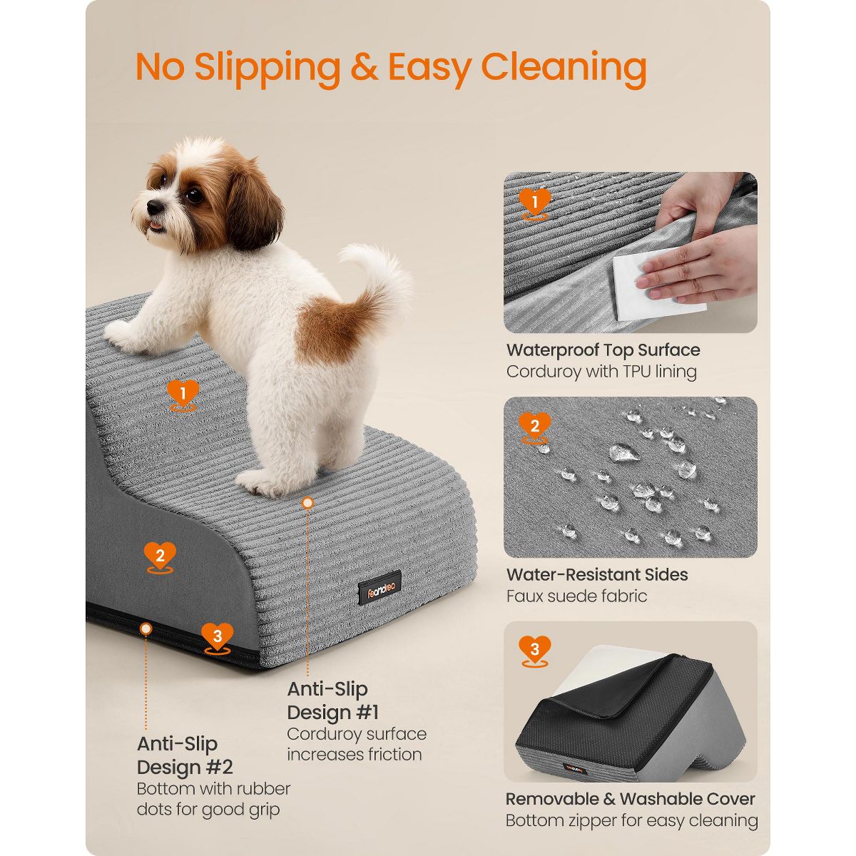 Dog Steps for Bed, Sofa, Waterproof