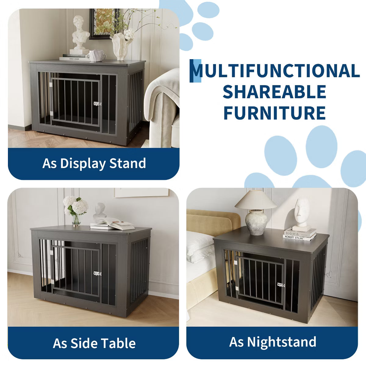 Wood Fusion Dog Cage Indoor As Side End Table,