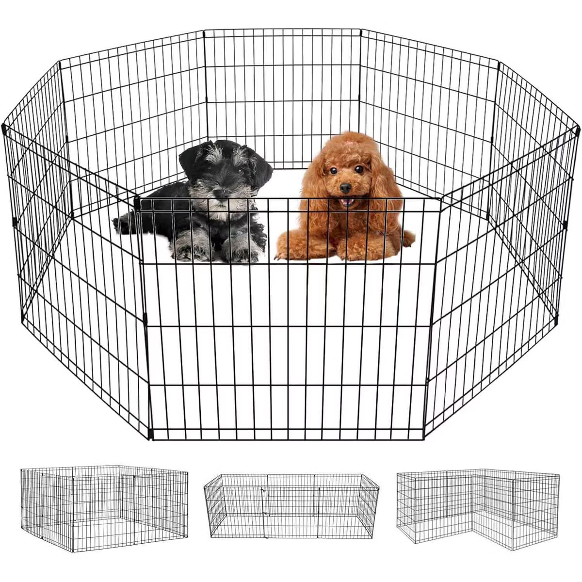 24 Inch Dog Pen 8 Panel Dog Playpen Indoor Outdoor