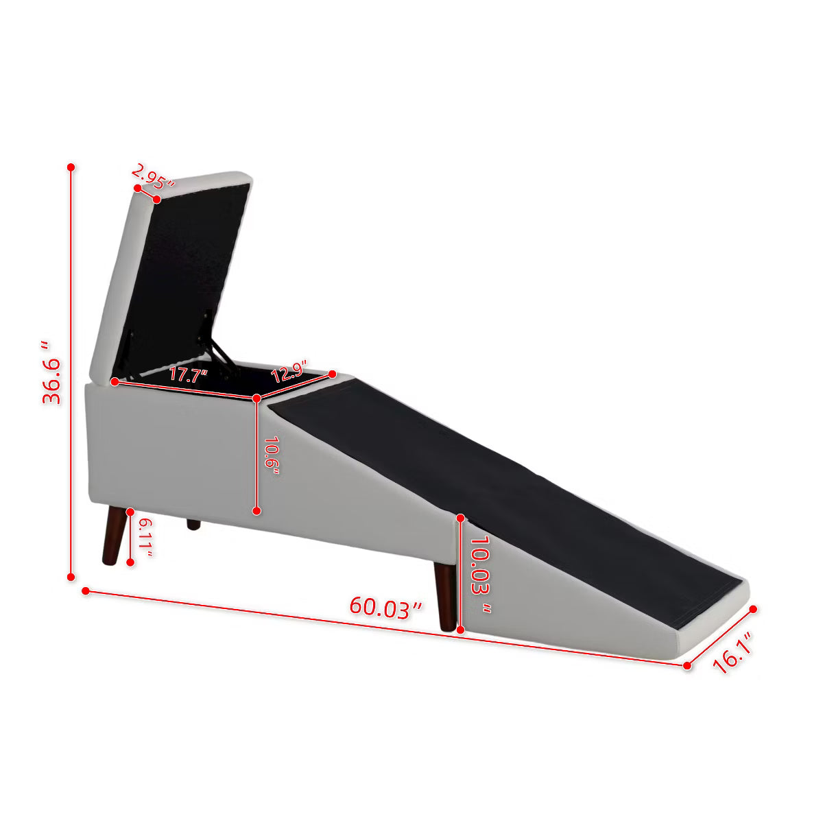 Pawridge 2-in-1 Split Foldable Pet Ramp Ottoman with Storage