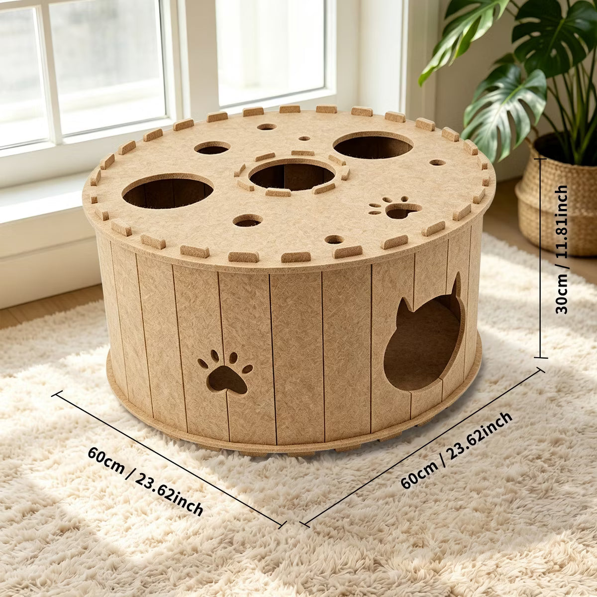 Kitty Cave Tunnel House with Scratching Surface