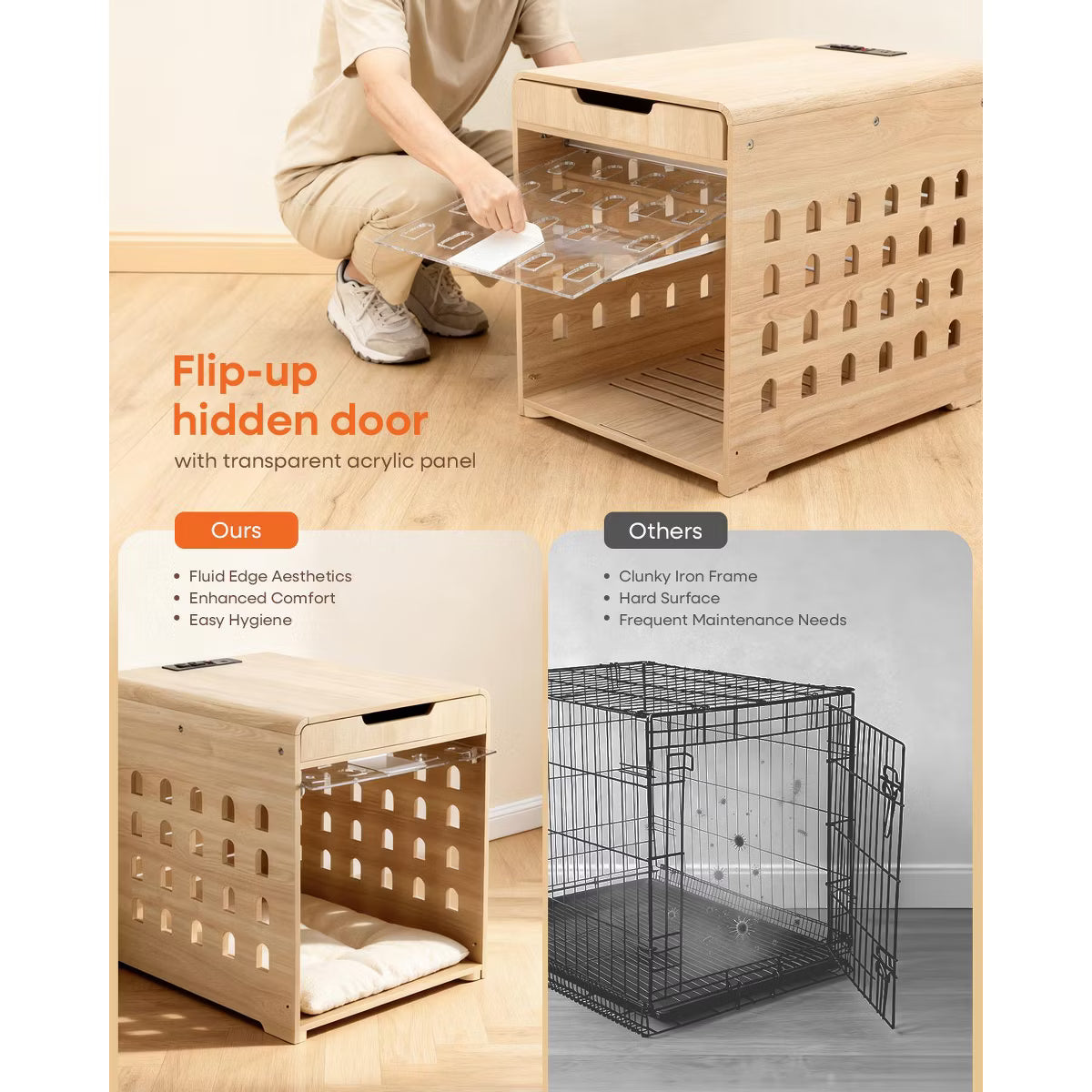 Modern Dog Crate Furniture End Table