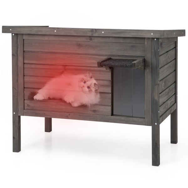 Outdoor Insulated Wooden Cat House