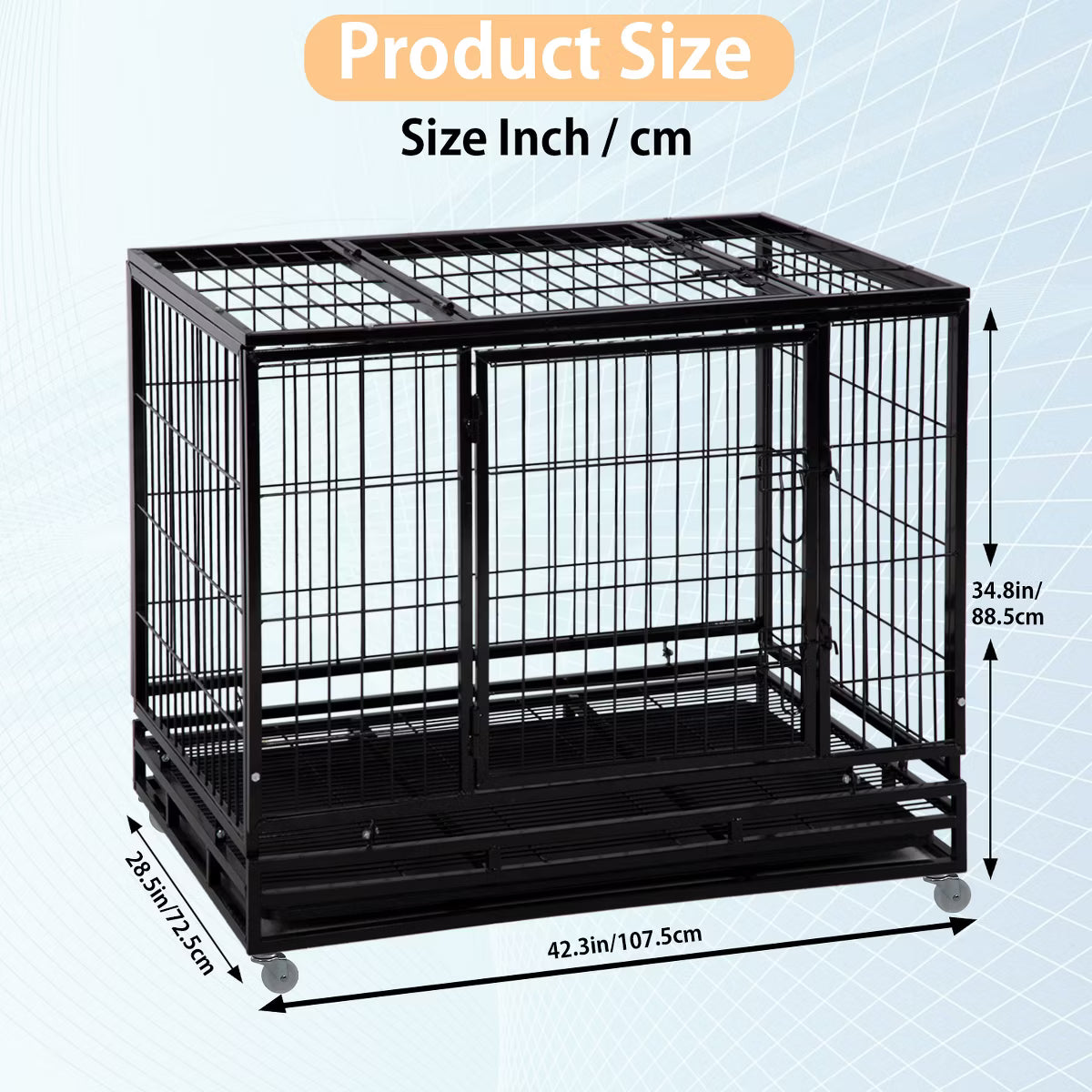 42 Inch Dog Crate Heavy Duty Dog Kennel Indoor Outdoor