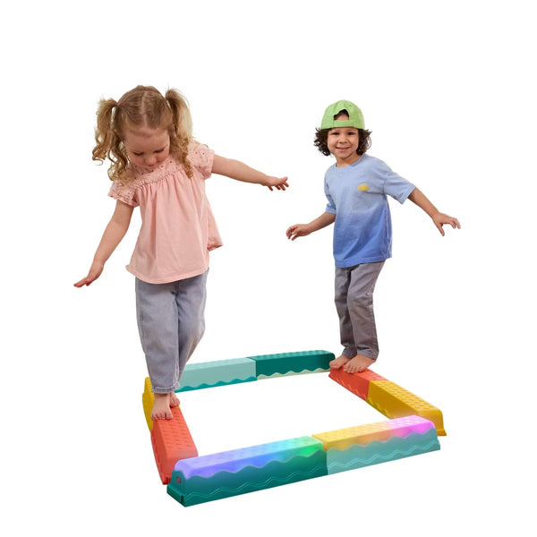 Glow Balance Beams - 8pc Sensory Balance Beams with Lights for Active Play
