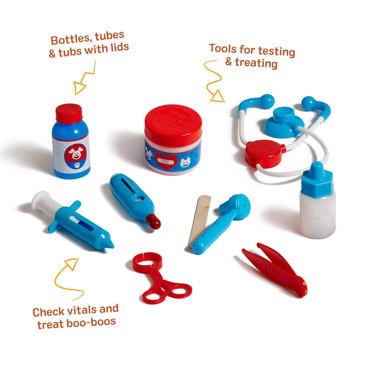 Examine and Treat Pet Vet Pretend Play Set With Plush Dog And Cat (24 Pcs)